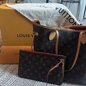 LOUIS VUITTON monogram NEVERFULL & WRIST WALLET!